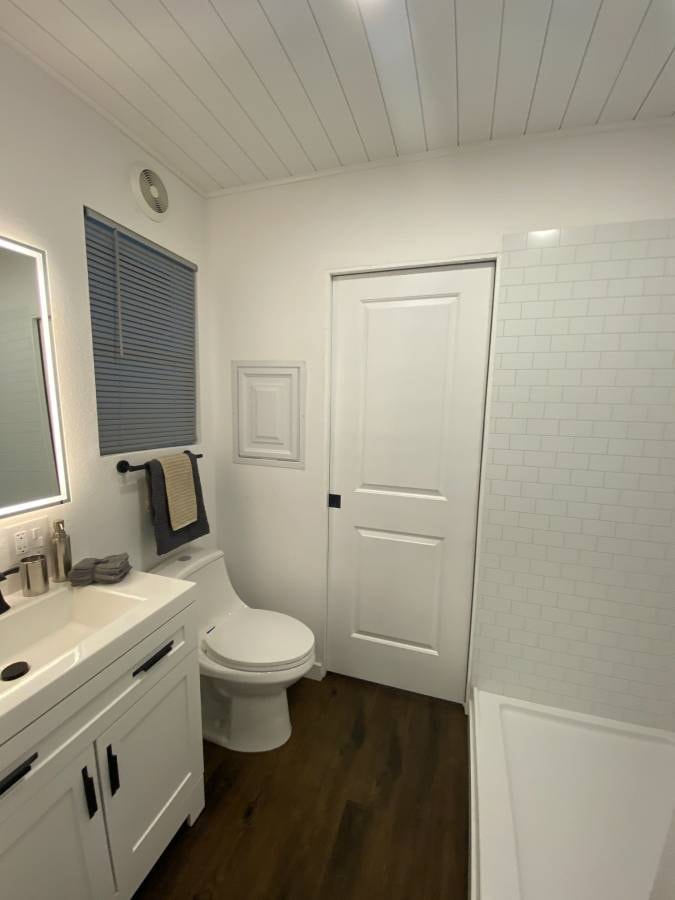Container home bedroom interior minimalist modern wood
